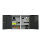 JZD Steel Garage Wall Mounted Tool Cabinet, Black & Grey JZD