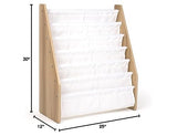 Humble Crew, White/Natural Wood Super Size 6 Tier Kids Book Rack Humble Crew