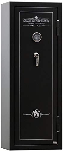 STEELWATER GUN SAFES New Improved E.M.P Proof, 16 Long Gun, 60 MInute Fire Protection, Auto LED LIghting, Dehumidifier, and Door Organizer kit, for Rifles, Pistols, and other valuables. AMEGS5922-EMP