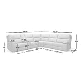 Jennifer Taylor Home Malibu 130" Modern Power Motion 6-Piece Reclining Corner Sectional with Cup Holders Jennifer Taylor Home