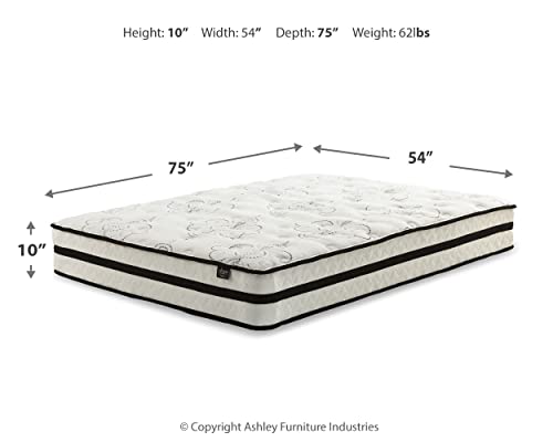 Signature Design by Ashley Full Size Chime 10 Inch Medium Firm Hybrid Mattress with Cooling Gel Memory Foam for Pressure Relief, Fiberglass Free, Mattress In A Box Signature Design by Ashley
