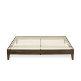 King Size Walnut Platform Bed Frame with Sturdy Hardwood Legs by East West Furniture East West Furniture