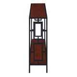 Town Square Metal Frame Console Table with Shelf, Cherry / Black Convenience Concepts
