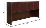 Boss Office Products Holland Series 71" Executive U-Shape Desk with Pedestal File Storage and Hutch, Mahogany Boss Office Products