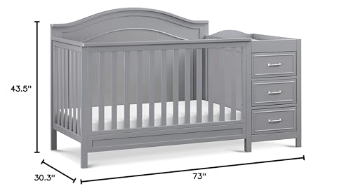 DaVinci Charlie 4-in-1 Convertible Crib and Changer Combo in Grey DaVinci
