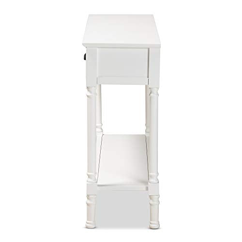 Baxton Studio Garvey French Provincial White Finished Wood 3-Drawer Entryway Console Table Baxton Studio