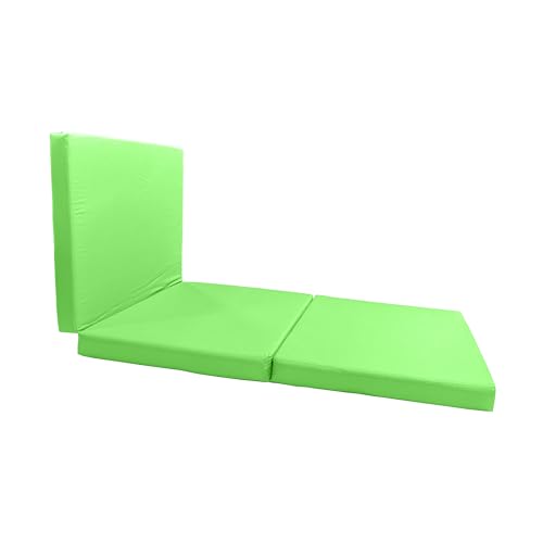 D&D Futon Furniture Trifold Foam Beds, Floor Tri-Fold Bed, Foldable Shikibuton Mattress Cushion Topper Mat for Space Saving Sleepover 3x27x75 in, Lime D&D Futon Furniture