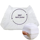 EASELAND Twin Size Mattress Pad Pillow Top Mattress Cover Quilted Fitted Cooling Protector Single Cotton Top 8-21" Deep Pocket (39x75 Inches, White) EASELAND