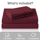 MICORAL Queen Bed Sheets Set, Soft Breathable Bedding Sheet Set, Sheets Set with 16" Deep Pocket Design (4 Pieces, Queen, Wine Red) MICORAL