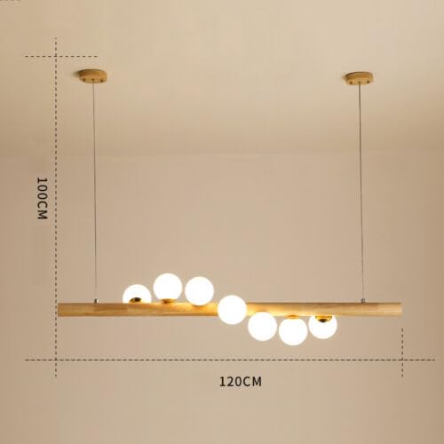 Shikiy Modern Hanging Chandelier, 7 Heads LED Ceiling Light Linear Glass Bubble Chandelier Light Pendant Kitchen Island Lamp Lighting Fixtures for Dining Room Living Room Kitchen Island Corridor Shikiy