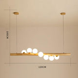 Shikiy Modern Hanging Chandelier, 7 Heads LED Ceiling Light Linear Glass Bubble Chandelier Light Pendant Kitchen Island Lamp Lighting Fixtures for Dining Room Living Room Kitchen Island Corridor Shikiy