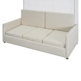 LZ LEISURE ZONE White Full Size Murphy Bed with Sofa - Space-Saving Wall Bed with Comfortable Cushion, Ideal for Home Office, Small Rooms, or Apartments LZ LEISURE ZONE