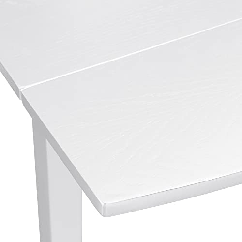 Linon White 30" Square 30" X 48" Fully Extended Torino Drop Leaf Table - WoodArtSupply