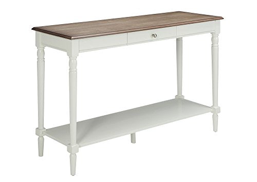 Convenience Concepts French Country Console Table with Drawer and Shelf, Driftwood/White Convenience Concepts