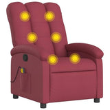 vidaXL Massage Recliner Chair, Adjustable Reclining Armchair for Elderly, Wingback Recliner for Home Theater Cinema, Modern Style, Wine Red Fabric