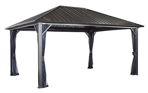 Genova Gazebo 12 x 16 ft. Steel roof - WoodArtSupply