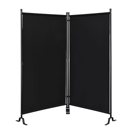 Proman Products - Galaxy II Section Divider, Water Repellent Fabric Room Divider with Black Powder Coated Metal Frame for Indoors or Outdoors, Large 74.25” Width (Black) Proman Products