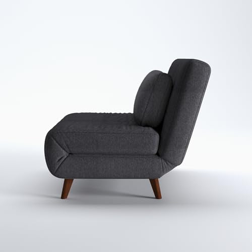 Artdeco Home 40" W Convertible Futon Chair with Matching Pillow(s) for Small Space Living Room and Apartment (03 Charcoal) A Artdeco Home