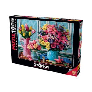 Anatolian Puzzle - Flowers in Vases, 1000 Piece Jigsaw Puzzle, #1130 Anatolian