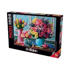 Anatolian Puzzle - Flowers in Vases, 1000 Piece Jigsaw Puzzle, #1130