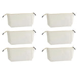 Juvale 6 Pack Canvas Makeup Bags with Zipper for Cosmetics, Toiletries, DIY Crafts (White, 11.75 x 5.5) Juvale