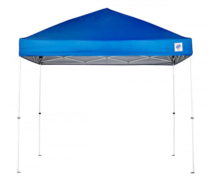 E-Z UP Envoy Outdoor Canopy Pop Up Tent, 10' x 10', Roller Bag, 4-Piece Spike Set, Recreational Grade, Royal Blue Top E-Z UP
