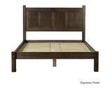 Grain Wood Furniture Shaker Solid Wood Panel Platform Bed, Queen Size, Expresso Grain Wood Furniture