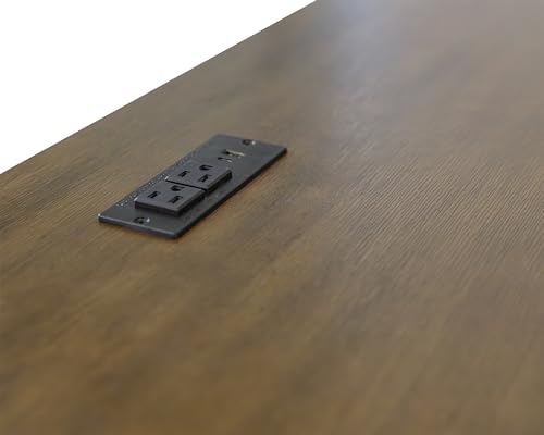 Martin Furniture Farmhouse Wood Half-Pedestal Writing, Open L-Shaped Table, Office Return, Blue Desk Martin Furniture