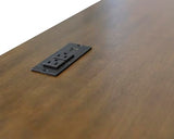 Martin Furniture Farmhouse Wood Half-Pedestal Writing, Open L-Shaped Table, Office Return, Blue Desk Martin Furniture