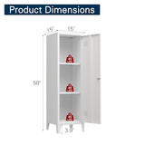 Epochsteele Metal Locker Storage Cabinet Locking Storage Cabinet with Door and Removable Shelves Narrow Storage Cabinet for Kitchen Pantry Bathroom (White) Epochsteele