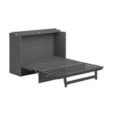 AFI, Northfield Murphy Bed Chest Queen with 6" Mattress, Storage Drawer & Built-in USB Charger, Grey AFI