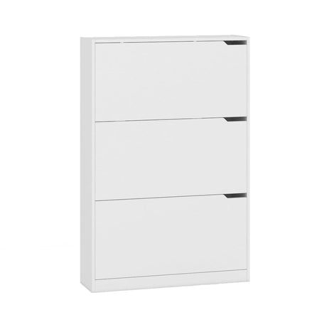 Wodeer Shoe Cabinet with 3 Flip Drawers,Wood Entryway Shoe Storage Cabinet,Freestanding Shoe Rack Storage Organizer for Entryway, Hallway, White,31.5" W Wodeer