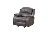 Betsy Furniture 3PC Bonded Leather Reclining Sofa Chair Set Living Room Set Sofa Loveseat Glider Chair 8018 Multiple Colors (Gray) Betsy Furniture
