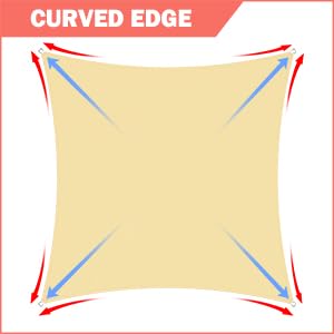 Amgo 14' x 14' Beige Square Waterproof Sun Shade Sail UPF50+ AMWTPS14 Canopy Awning Shelter, 98% UV Blockage Water Resistant, Outdoor Backyard Patio Garden Carport (We Make Custom Size) Amgo