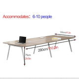 HOLGVE Conference Table, 9FT Seminar Desk, Office Meeting Table for 10, White Metal Frame, Large Rectangle Training Table HOLGVE