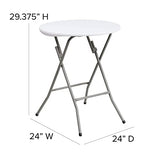 Flash Furniture Elon 2' Round All-Occasion Plastic Folding Event Table, Foldable Portable Banquet Table for Indoor/Outdoor Events, White Flash Furniture