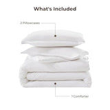 Litanika White Comforter Set Queen Size, 3 Pieces Lightweight Solid Bedding Comforter Set, All Season Fluffy Bed Set (90x90In Comforter & 2 Pillowcases) Litanika