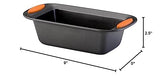 Rachael Ray Yum-o! Bakeware Oven Lovin' Nonstick Loaf Pan, 9-Inch by 5-Inch Steel Pan, Gray with Orange Handles Rachael Ray