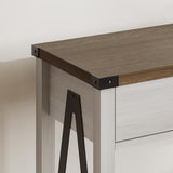 ChooChoo 47'' Farmhouse Console Table with Drawer, Entryway Table with Storage Shelf, Rustic A-Design Sofa Table for Hallway, Entrance, Living Room, White&Brown ChooChoo