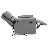 MINCETA Recliner Chairs,Modern 5" Wall Hugger Nursery Recliner with Overstuffed Arm and Back for Living Room,PU Leather in Gray