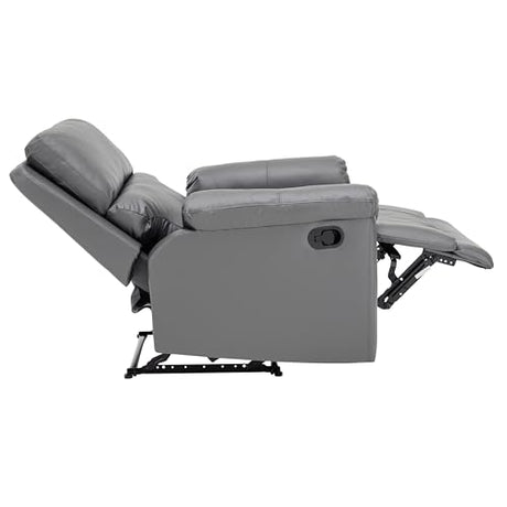 MINCETA Recliner Chairs,Modern 5" Wall Hugger Nursery Recliner with Overstuffed Arm and Back for Living Room,PU Leather in Gray MINCETA