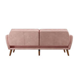 Novogratz Tallulah Memory Foam Futon, Convertible Couch, Pink Velvet Novogratz