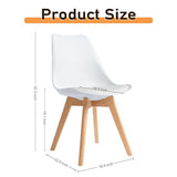 CangLong, White Modern Set, Shell Chair with Wood Legs for Kitchen, Dining, Living Room-Set of 4, Pack of 4 CangLong