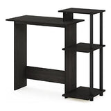 Furinno Efficient Home Laptop Notebook Computer Desk with Square Shelves, Espresso/Black Furinno