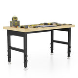 48” Chipboard Wood Work Bench Work Table, Metal Tool Heavy-Duty Adjustable Workbench, 3000 Lbs Capacity Tool Bench Workstation for Garage, Workshop climblocka