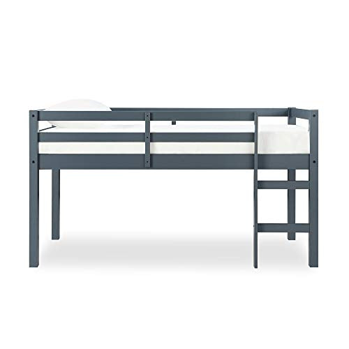 DHP Milton Twin Loft Bed, Space Saving Design, Solid Pine Wood, White Finish DHP
