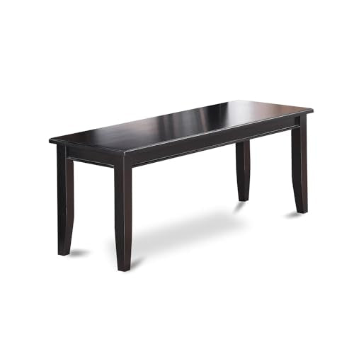 East West Furniture DUDA6-BLK-12 6 Piece Dining Table Set Contains a Rectangle Solid Wood Table and 4 Upholstered Chairs with a Bench, 36x60 Inch, Black East West Furniture