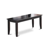 East West Furniture DUDA6-BLK-12 6 Piece Dining Table Set Contains a Rectangle Solid Wood Table and 4 Upholstered Chairs with a Bench, 36x60 Inch, Black East West Furniture