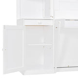 Bekeknlny Modern Queen Murphy Bed with Desk, Storage Shelves and Cabinets, Hidden Wall Bed for Space-Saving Home Office (White/H10) Bekeknlny