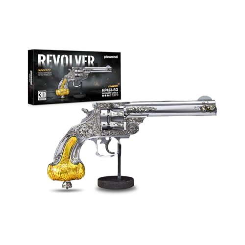 Piececool Metal Model Kits Revolver 3D Metal Puzzle for Adult Jigsaw Set Brain Teaser Best Gifts for Christmas